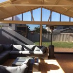 Dianella patio blind installation looking out to garden