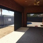 backyard alfresco area with dark ziptrak blinds