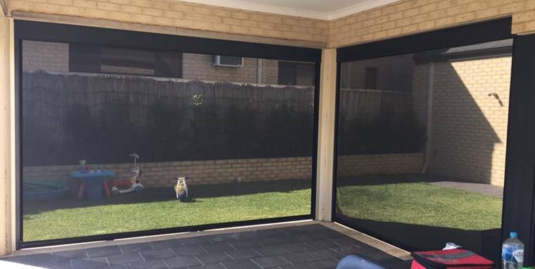 shade mesh patio blinds make a huge difference to this home in melville.