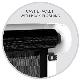 ziptrak blind cast bracket with black flashing
