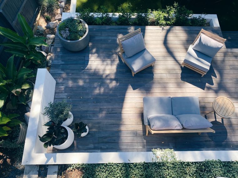 top view of patio deck